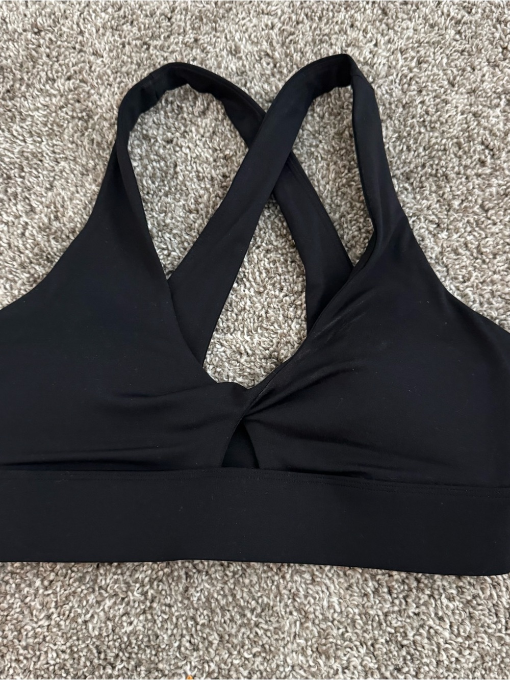 Fabletics Black Cross-Strap Sports Bra